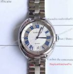 Japan Quartz Copy Cle de Cartier Watch Stainless Steel Silver Dial